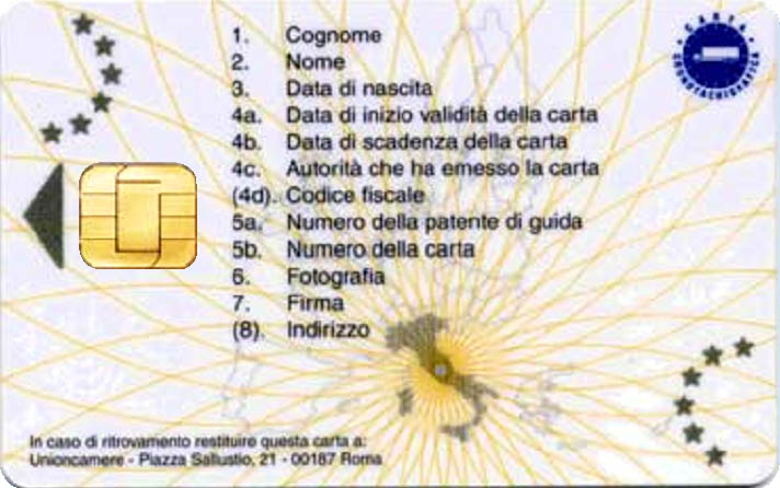 Carta tachigrafica e patente di guida